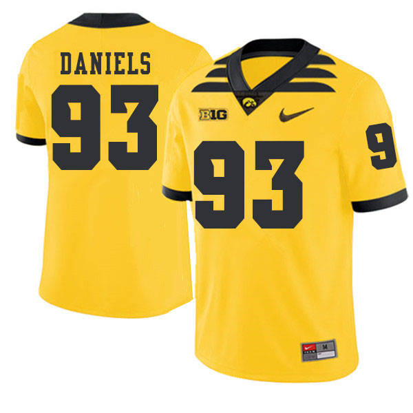 2019 Men #93 Mike Daniels Iowa Hawkeyes College Football Alternate Jerseys Sale-Gold